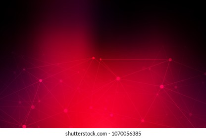 Dark Red vector background with bubbles, lines. Colorful illustration with circles and lines in futuristic style. Beautiful design for your business advert.