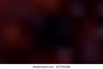 Dark Red vector background with bubbles, lines. Modern abstract colorful illustration with spheres and lines. New design for ad, poster, banner of your website.
