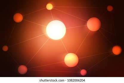 Dark Red vector background with bubbles, lines. Decorative design in abstract style with triangle structure. Beautiful design for your business advert.