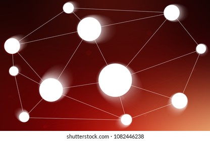 Dark Red vector background with bubbles, lines. Illustration with set of colorful abstract circles and lines. Pattern can be used for beautiful websites.