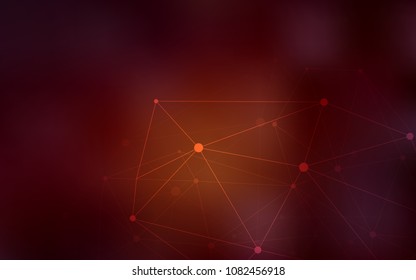 Dark Red vector background with bubbles, lines. Colorful illustration with circles and lines in futuristic style. Pattern can be used for ads, leaflets.