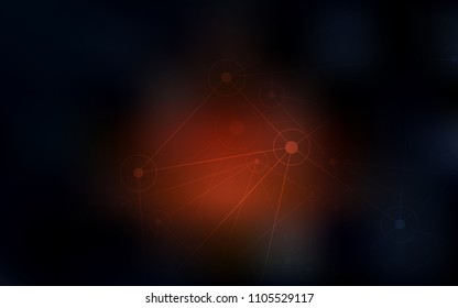 Dark Red vector background with bubbles, lines. Decorative design in abstract style with triangle structure. New design for ad, poster, banner of your website.