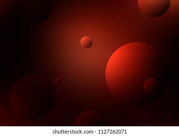 Dark Red vector background with bubbles. Illustration with set of shining colorful abstract circles. Completely new template for your brand book.