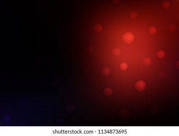 Dark Red vector background with bubbles. Illustration with set of shining colorful abstract circles. Beautiful design for your business natural advert.
