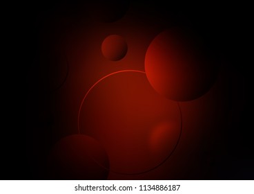 Dark Red vector background with bubbles. Illustration with set of shining colorful abstract circles. Completely new template for your brand book.