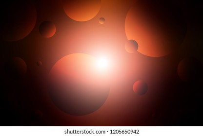 Dark Red vector background with bubbles. Illustration with set of shining colorful abstract circles. Completely new template for your brand book.