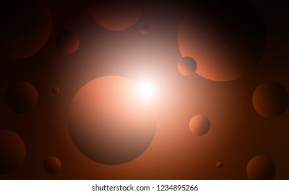 Dark Red vector background with bubbles. Abstract illustration with colored bubbles in nature style. Pattern can be used for beautiful websites.