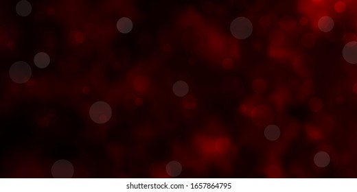 Dark Red vector background with bubbles. Glitter abstract illustration with colorful drops. Design for posters, banners.