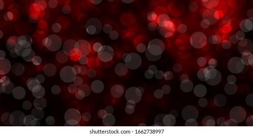 Dark Red vector background with bubbles. Colorful illustration with gradient dots in nature style. Pattern for business ads.