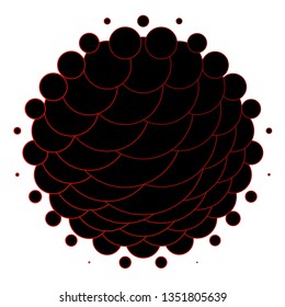 Dark Red vector background with circles. Glitter abstract illustration with colorful drops. Design for your commercials.