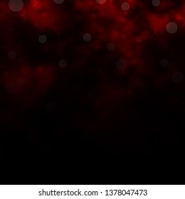 Dark Red vector background with circles. Illustration with set of shining colorful abstract spheres. Pattern for wallpapers, curtains.