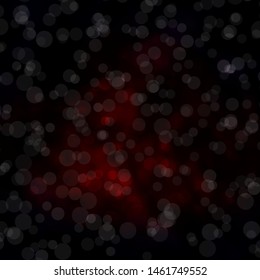 Dark Red vector background with circles. Glitter abstract illustration with colorful drops. Pattern for business ads.