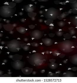 Dark Red vector background with circles, stars. Glitter abstract illustration with colorful drops, stars. Design for wallpaper, fabric makers.