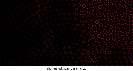 Dark Red vector background with circles. Colorful illustration with gradient dots in nature style. Design for posters, banners.