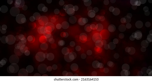 Dark Red vector background with circles. Colorful illustration with gradient dots in nature style. Pattern for booklets, leaflets.
