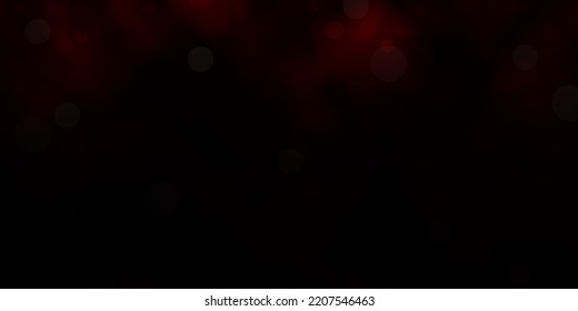 Dark Red vector background with circles. Glitter abstract illustration with colorful drops. Pattern for business ads.