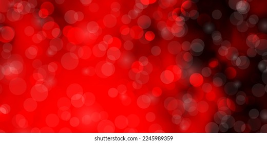 Dark Red vector background with circles. Colorful illustration with gradient dots in nature style. Pattern for booklets, leaflets.