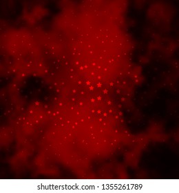 Dark Red vector background with colorful stars. Blur decorative design in simple style with stars. Pattern for new year ad, booklets.