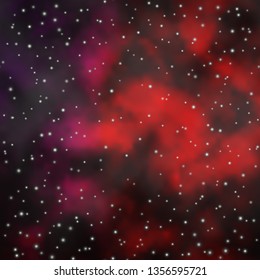 Dark Red vector background with colorful stars. Shining colorful illustration with small and big stars. Pattern for new year ad, booklets.