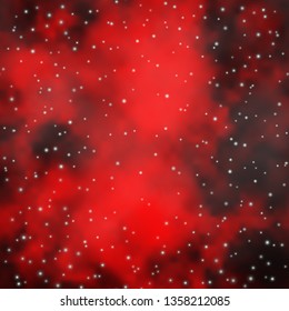 Dark Red vector background with colorful stars. Shining colorful illustration with small and big stars. Pattern for websites, landing pages.