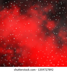 Dark Red vector background with colorful stars. Colorful illustration in abstract style with gradient stars. Pattern for new year ad, booklets.
