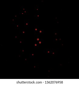 Dark Red vector background with colorful stars. Blur decorative design in simple style with stars. Theme for cell phones.