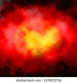 Dark Red vector background with colorful stars. Shining colorful illustration with small and big stars. Pattern for new year ad, booklets.
