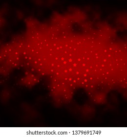 Dark Red vector background with colorful stars. Blur decorative design in simple style with stars. Design for your business promotion.