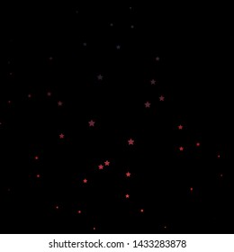 Dark Red vector background with colorful stars. Blur decorative design in simple style with stars. Best design for your ad, poster, banner.