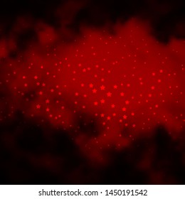 Dark Red vector background with colorful stars. Colorful illustration with abstract gradient stars. Design for your business promotion.