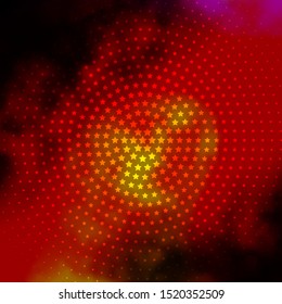 Dark Red vector background with colorful stars. Decorative illustration with stars on abstract template. Theme for cell phones.