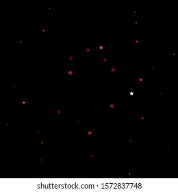 Dark Red vector background with colorful stars. Shining colorful illustration with small and big stars. Pattern for new year ad, booklets.