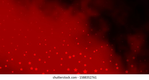 Dark Red vector background with colorful stars. Decorative illustration with stars on abstract template. Pattern for new year ad, booklets.