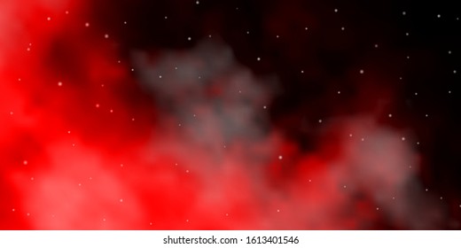 Dark Red vector background with colorful stars. Shining colorful illustration with small and big stars. Theme for cell phones.