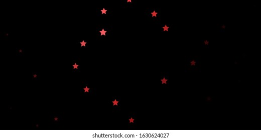 Dark Red vector background with colorful stars. Shining colorful illustration with small and big stars. Pattern for websites, landing pages.