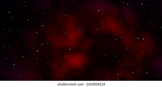 Fondo vector rojo oscuro con estrellas coloridas. Ilustración colorida en estilo abstracto con estrellas degradadas. Patrón para anuncios de año nuevo, folletos.