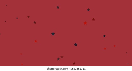 Dark Red vector background with colorful stars. Blur decorative design in simple style with stars. Best design for your ad, poster, banner.