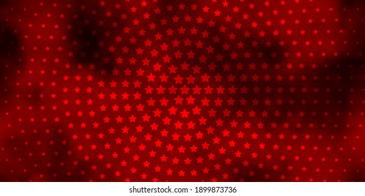 Dark Red vector background with colorful stars. Blur decorative design in simple style with stars. Pattern for wrapping gifts.