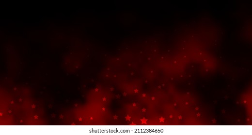 Dark Red vector background with colorful stars. Blur decorative design in simple style with stars. Design for your business promotion.
