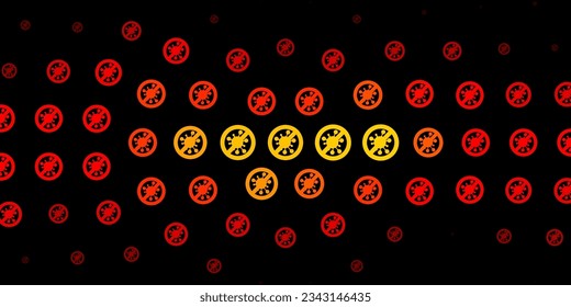 Dark Red vector background with covid-19 symbols. Simple design in abstract style with infection forms. Wallpaper for health protection.