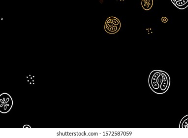 Dark Red vector background with cuisine gourmet. Beautiful colorful illustration with food in doodle style. Pattern for menu of cafes, bars, restaurants.