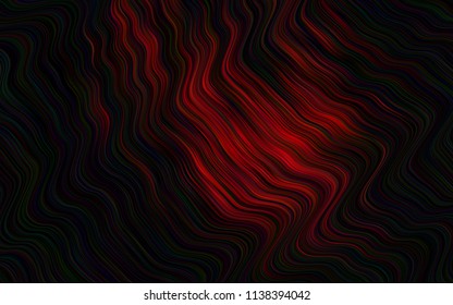 Dark Red vector background with curved circles. Shining crooked illustration in marble style. The best blurred design for your business.