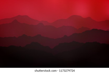 Dark Red vector background with curved circles. A completely new color illustration in mountain style. Pattern for your business design.