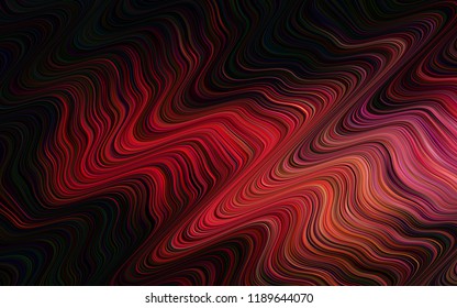 Dark Red vector background with curved circles. Colorful abstract illustration with gradient lines. The best blurred design for your business.