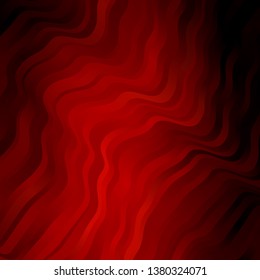 Dark Red vector background with curved lines. Colorful illustration, which consists of curves. Design for your business promotion.