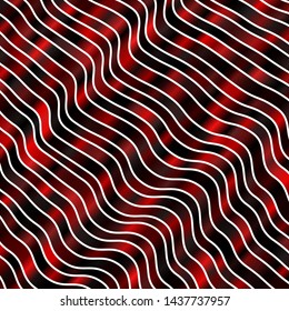 Dark Red vector background with curved lines. Colorful illustration with curved lines. Best design for your ad, poster, banner.