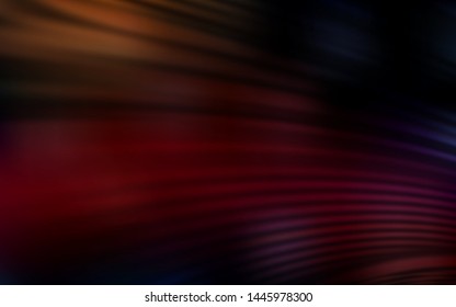 Dark Red vector background with curved lines. Creative illustration in halftone style with gradient. Template for cell phone screens.