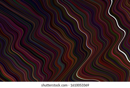 Dark Red vector background with curved circles. Creative geometric illustration in marble style with gradient. Textured wave pattern for backgrounds.