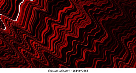 Dark Red vector background with curved lines. Colorful illustration in abstract style with bent lines. Design for your business promotion.