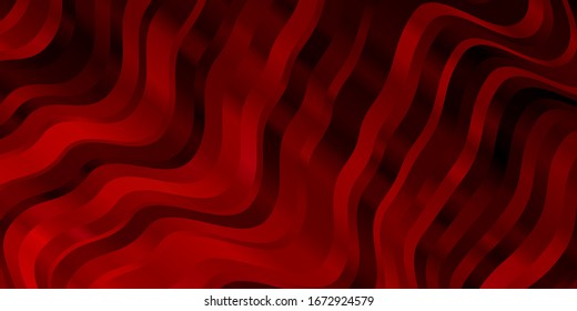 Dark Red vector background with curved lines. Colorful illustration in abstract style with bent lines. Pattern for websites, landing pages.